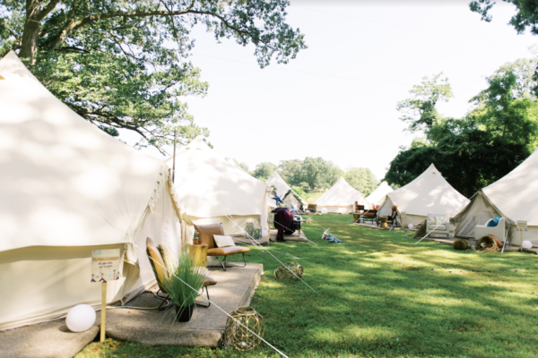 Tents in a field