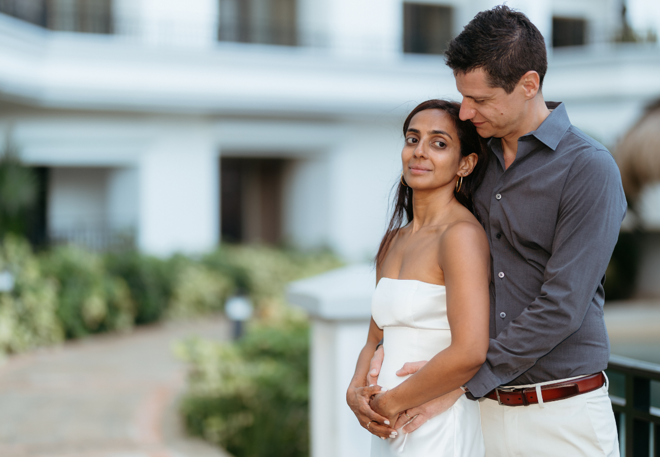Indian destination wedding ceremony in Playa del Carmen with oceanfront backdrop